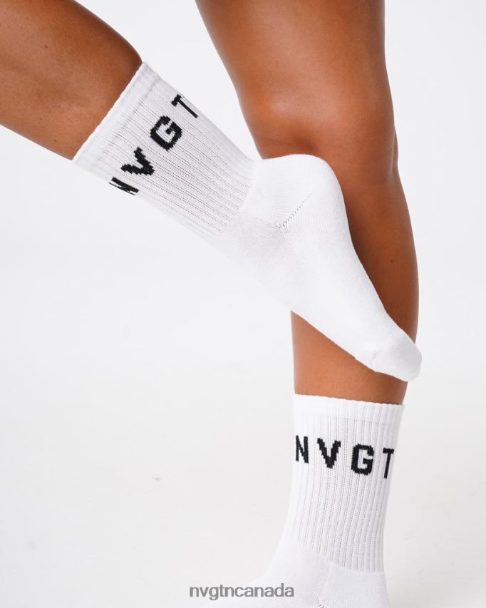 NVGTN Fitness Women Crew Socks White HJXFTJ714