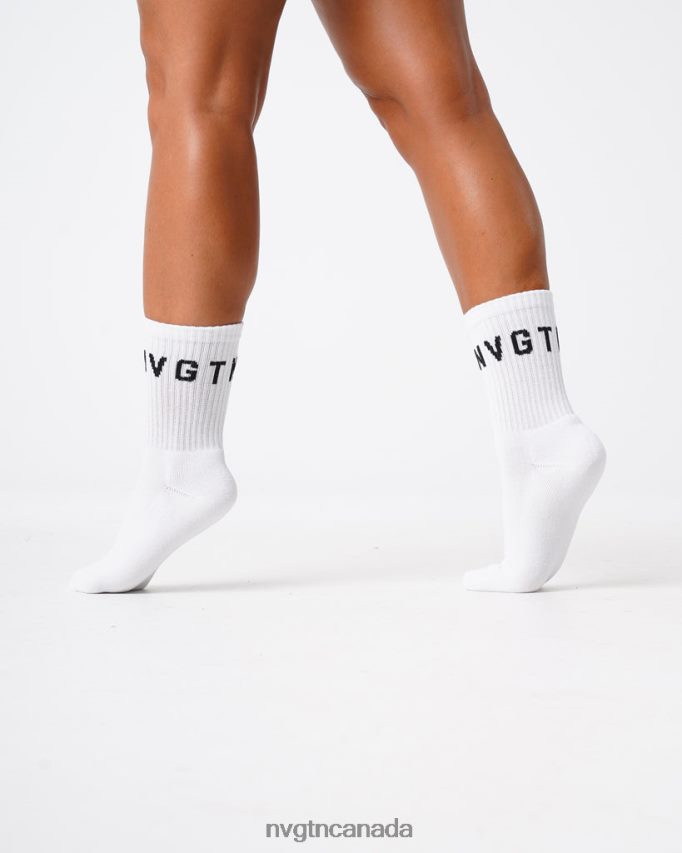 NVGTN Fitness Women Crew Socks White HJXFTJ714