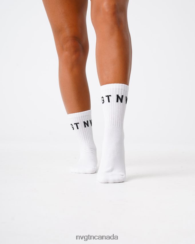 NVGTN Fitness Women Crew Socks White HJXFTJ714