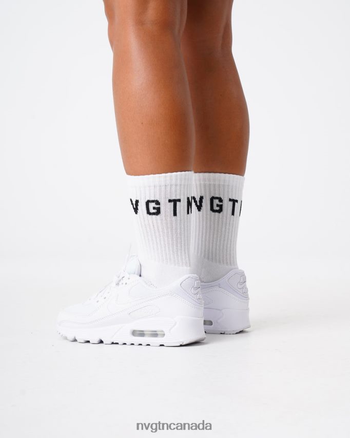 NVGTN Fitness Women Crew Socks White HJXFTJ714