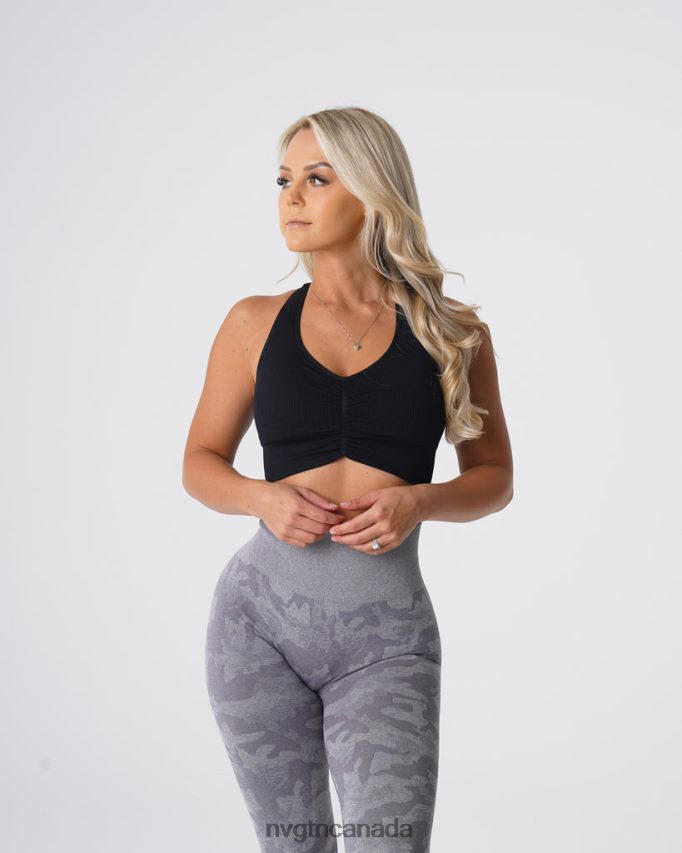 NVGTN Fitness Women Cinched Seamless Bra Black HJXFTJ154