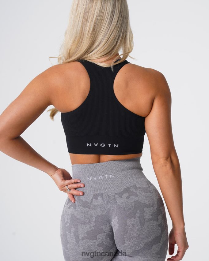 NVGTN Fitness Women Cinched Seamless Bra Black HJXFTJ154