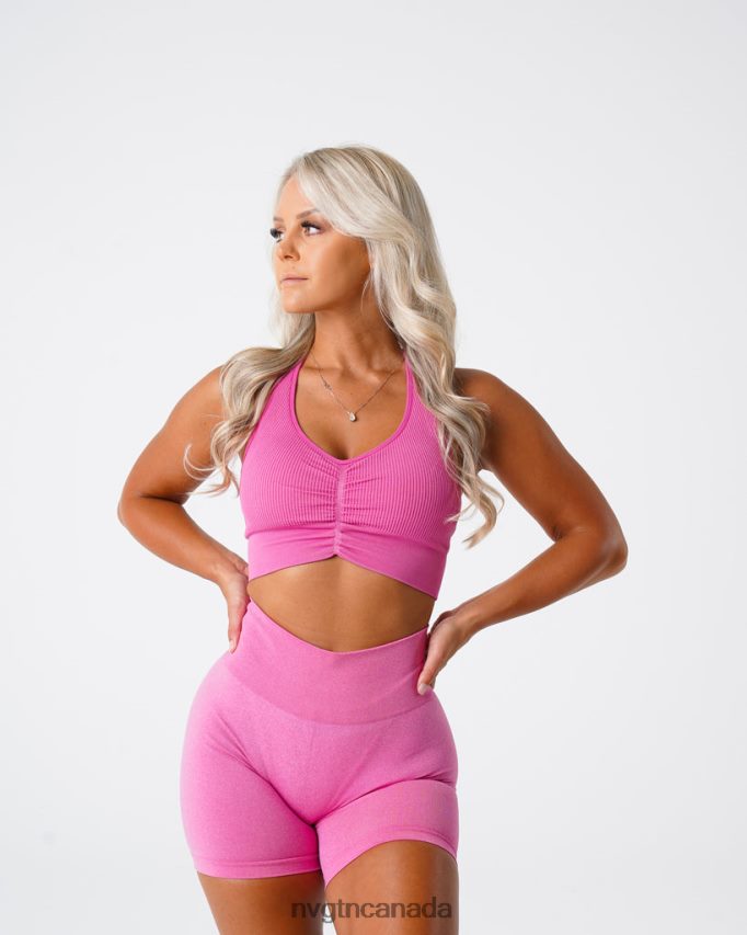 NVGTN Fitness Women Cinched Seamless Bra Bubble Gum Pink HJXFTJ207