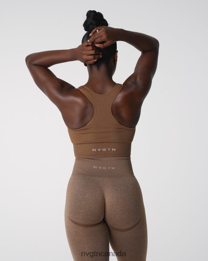 NVGTN Fitness Women Cinched Seamless Bra Mocha HJXFTJ156