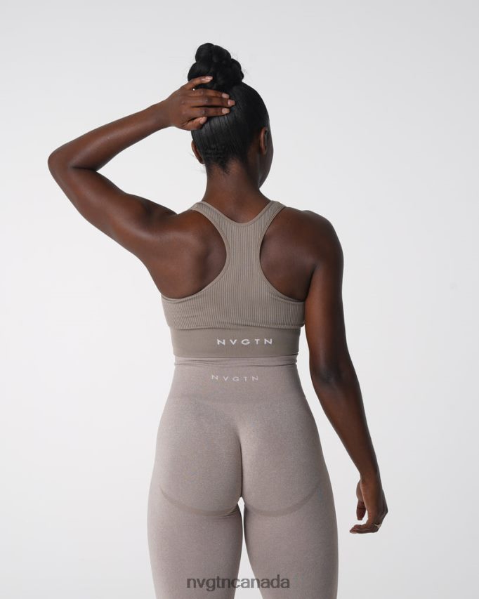 NVGTN Fitness Women Cinched Seamless Bra Taupe HJXFTJ157