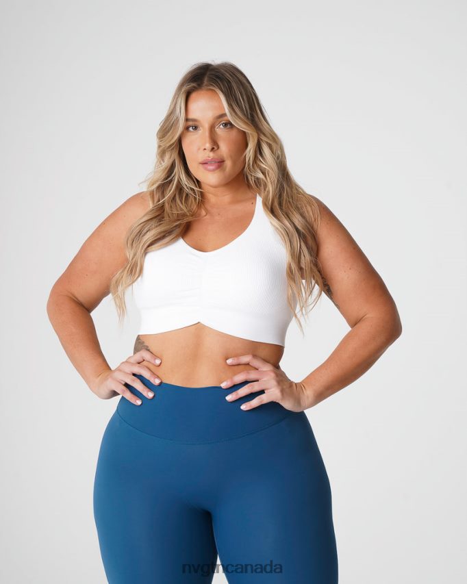 NVGTN Fitness Women Cinched Seamless Bra White HJXFTJ155