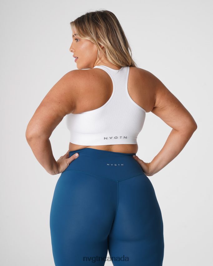 NVGTN Fitness Women Cinched Seamless Bra White HJXFTJ155