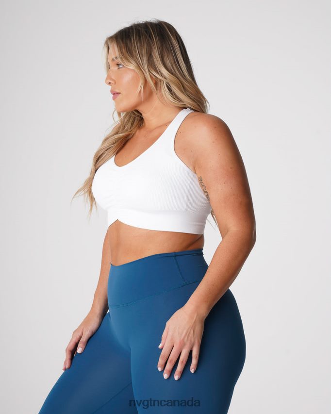 NVGTN Fitness Women Cinched Seamless Bra White HJXFTJ155