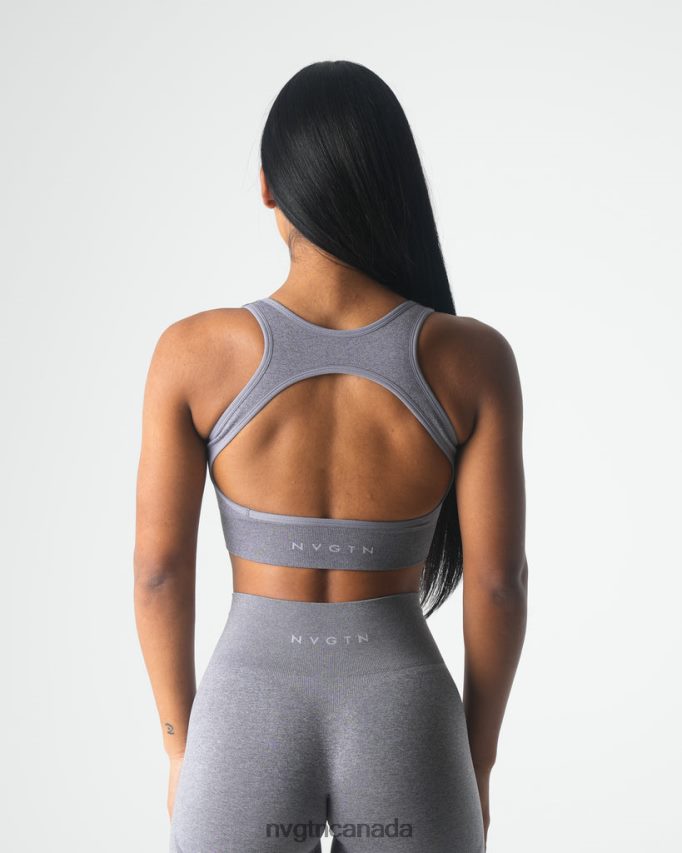 NVGTN Fitness Women Eclipse Seamless Bra Grey HJXFTJ109