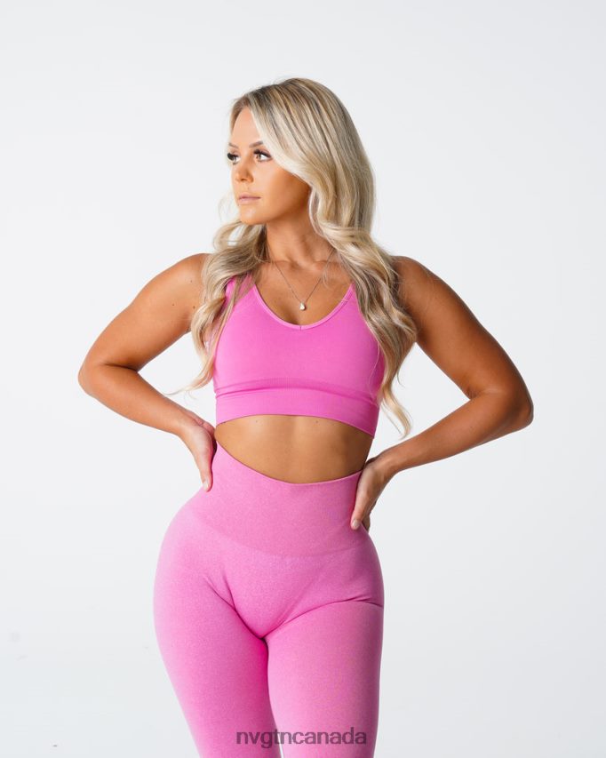 NVGTN Fitness Women Elevate Seamless Bra Bubble Gum Pink HJXFTJ70
