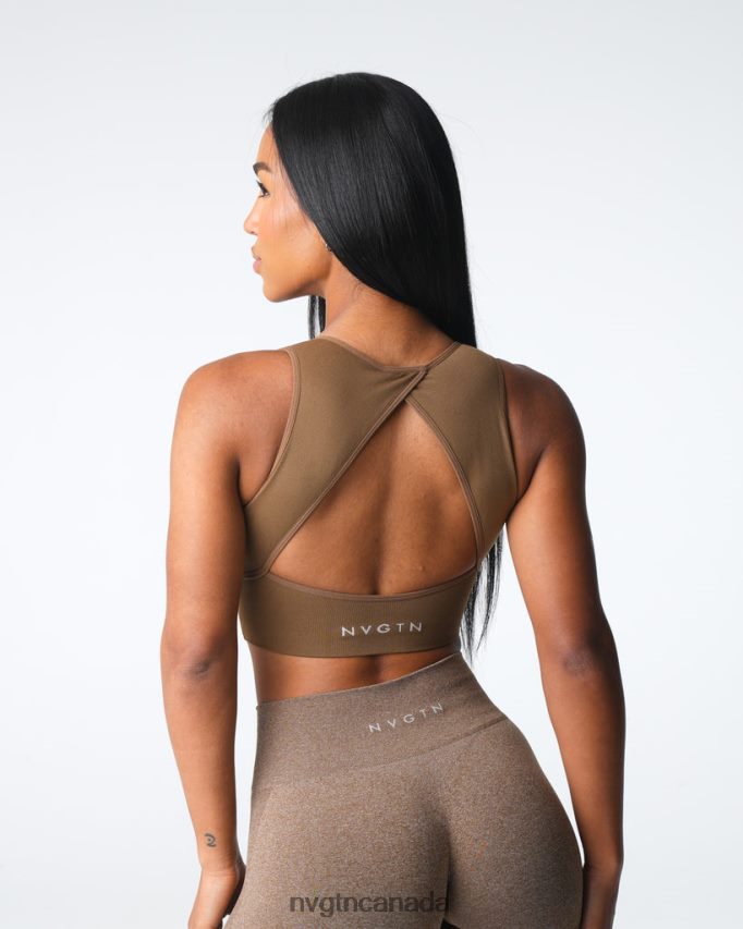 NVGTN Fitness Women Empower Seamless Bra Mocha HJXFTJ4