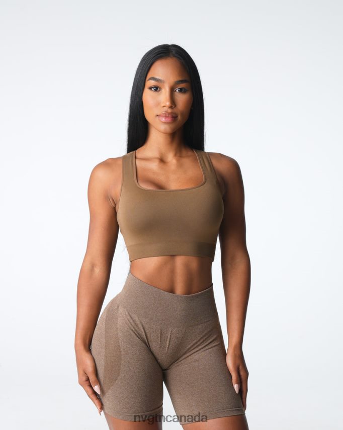 NVGTN Fitness Women Empower Seamless Bra Mocha HJXFTJ4