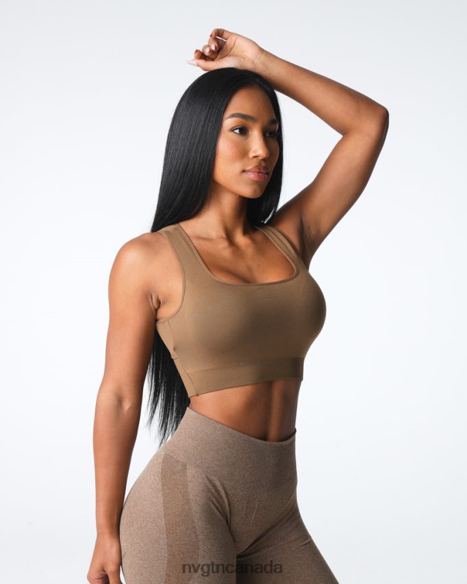 NVGTN Fitness Women Empower Seamless Bra Mocha HJXFTJ4