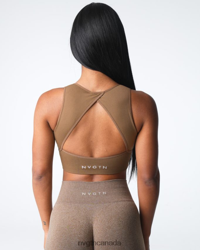 NVGTN Fitness Women Empower Seamless Bra Mocha HJXFTJ4