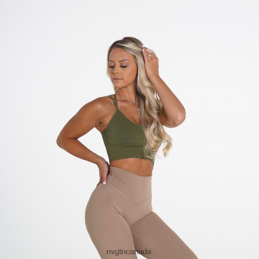 NVGTN Fitness Women Flourish Seamless Bra Khaki Green HJXFTJ240