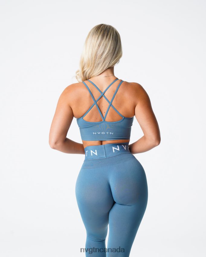 NVGTN Fitness Women Flourish Seamless Bra Stone Blue HJXFTJ165
