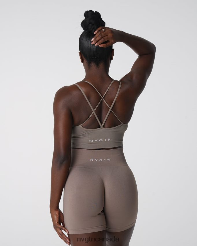 NVGTN Fitness Women Flourish Seamless Bra Taupe HJXFTJ164
