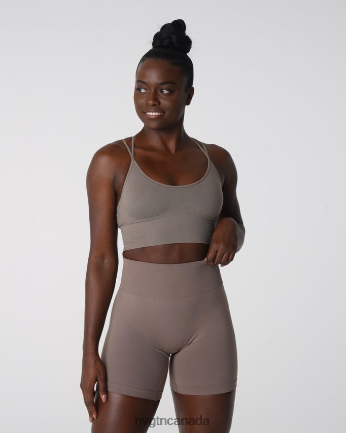 NVGTN Fitness Women Flourish Seamless Bra Taupe HJXFTJ164