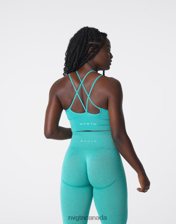 NVGTN Fitness Women Flourish Seamless Bra Turquoise HJXFTJ169
