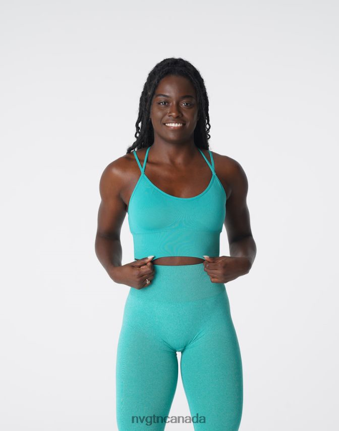 NVGTN Fitness Women Flourish Seamless Bra Turquoise HJXFTJ169