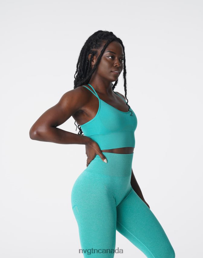 NVGTN Fitness Women Flourish Seamless Bra Turquoise HJXFTJ169