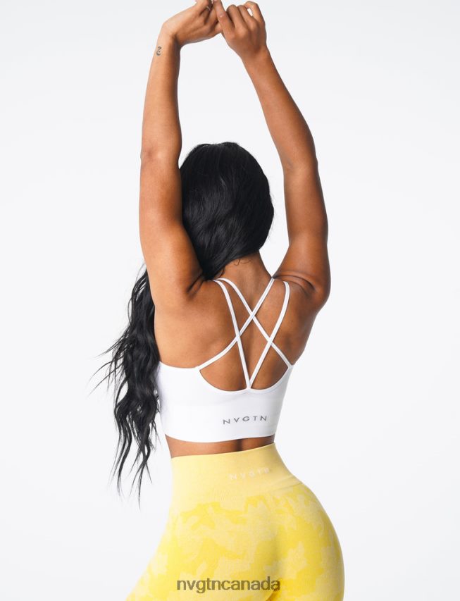 NVGTN Fitness Women Flourish Seamless Bra White HJXFTJ163