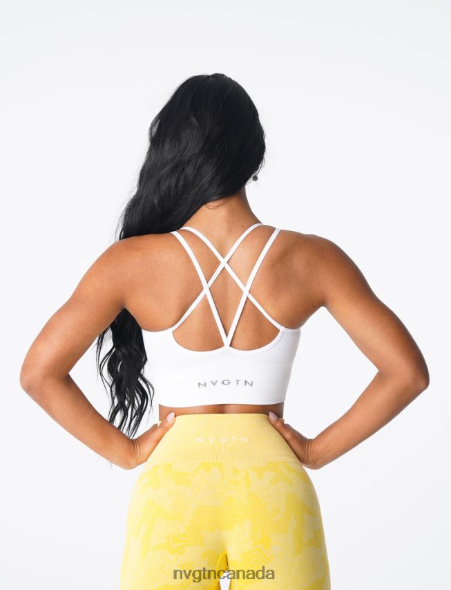 NVGTN Fitness Women Flourish Seamless Bra White HJXFTJ163