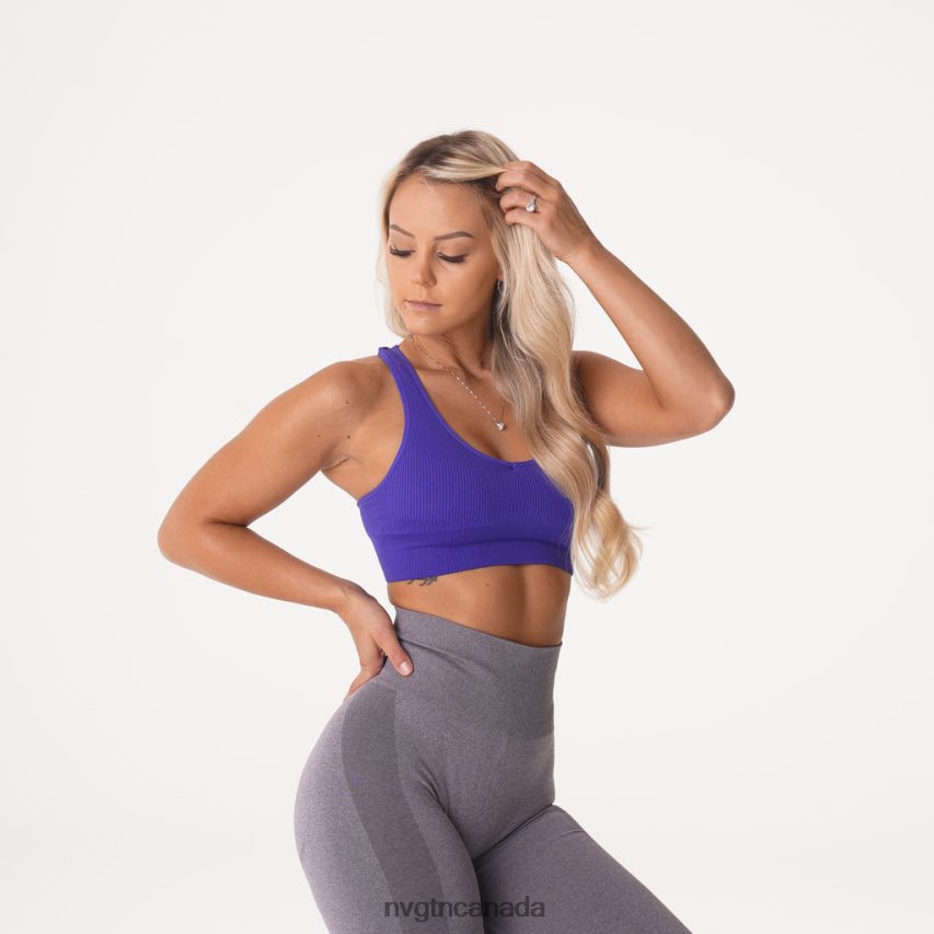 NVGTN Fitness Women Galaxy Ribbed Seamless Bra Azure HJXFTJ227