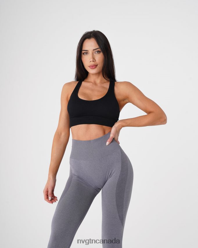 NVGTN Fitness Women Galaxy Ribbed Seamless Bra Black HJXFTJ158