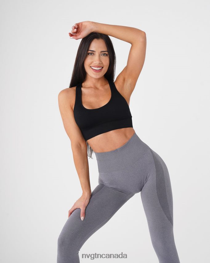 NVGTN Fitness Women Galaxy Ribbed Seamless Bra Black HJXFTJ158