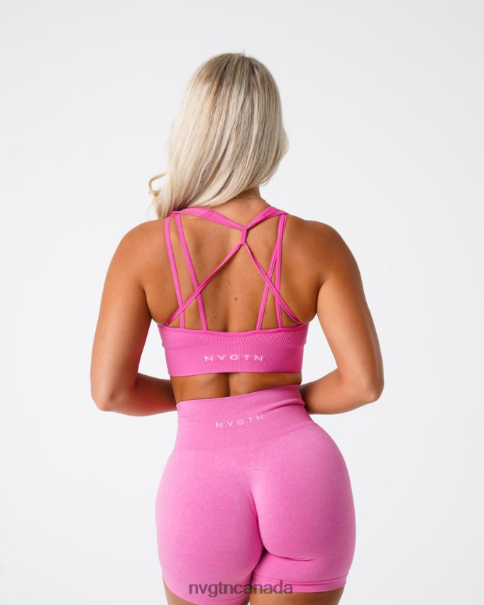 NVGTN Fitness Women Galaxy Ribbed Seamless Bra Bubble Gum Pink HJXFTJ62