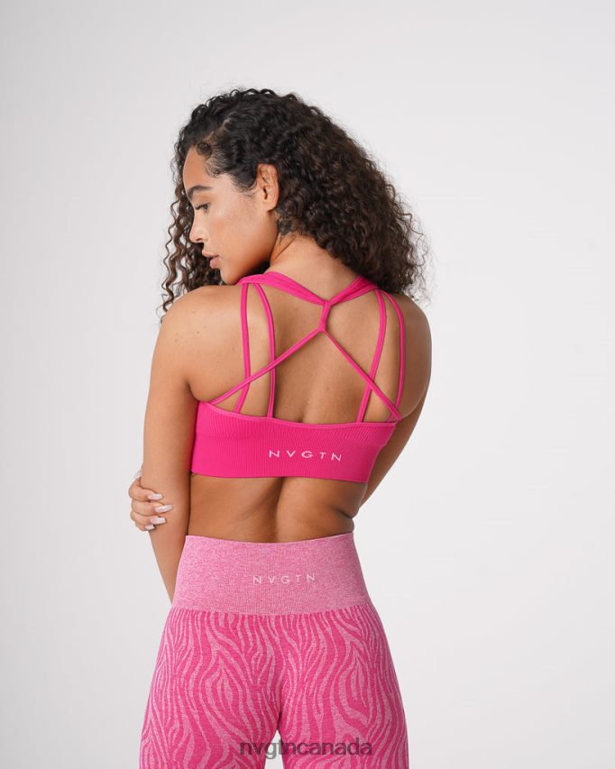 NVGTN Fitness Women Galaxy Ribbed Seamless Bra Fuchsia HJXFTJ64