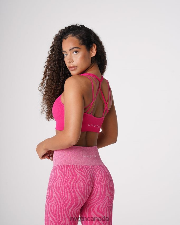 NVGTN Fitness Women Galaxy Ribbed Seamless Bra Fuchsia HJXFTJ64