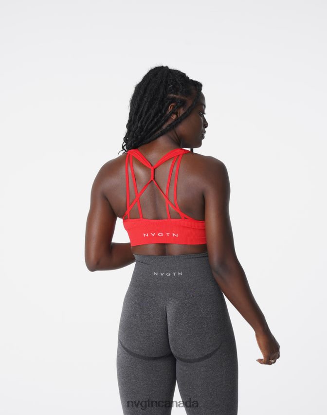 NVGTN Fitness Women Galaxy Ribbed Seamless Bra Scarlet HJXFTJ167
