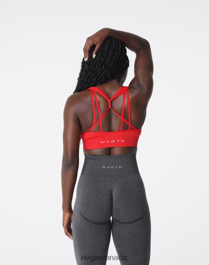 NVGTN Fitness Women Galaxy Ribbed Seamless Bra Scarlet HJXFTJ167