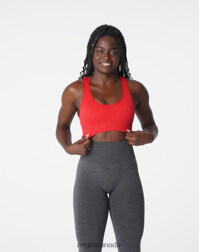 NVGTN Fitness Women Galaxy Ribbed Seamless Bra Scarlet HJXFTJ167