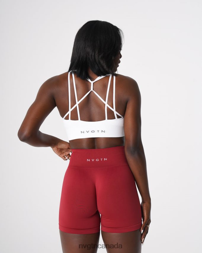 NVGTN Fitness Women Galaxy Ribbed Seamless Bra White HJXFTJ159