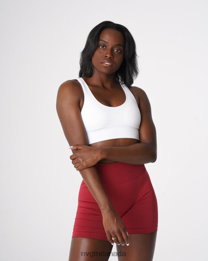 NVGTN Fitness Women Galaxy Ribbed Seamless Bra White HJXFTJ159