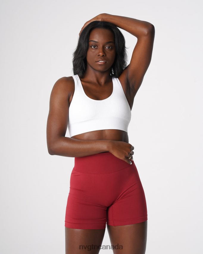 NVGTN Fitness Women Galaxy Ribbed Seamless Bra White HJXFTJ159