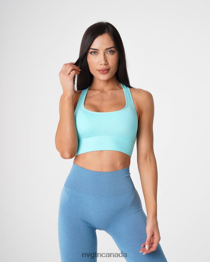 NVGTN Fitness Women Ignite Seamless Bra Aqua HJXFTJ45