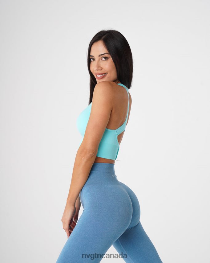 NVGTN Fitness Women Ignite Seamless Bra Aqua HJXFTJ45