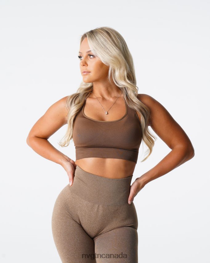 NVGTN Fitness Women Ignite Seamless Bra Mocha HJXFTJ178
