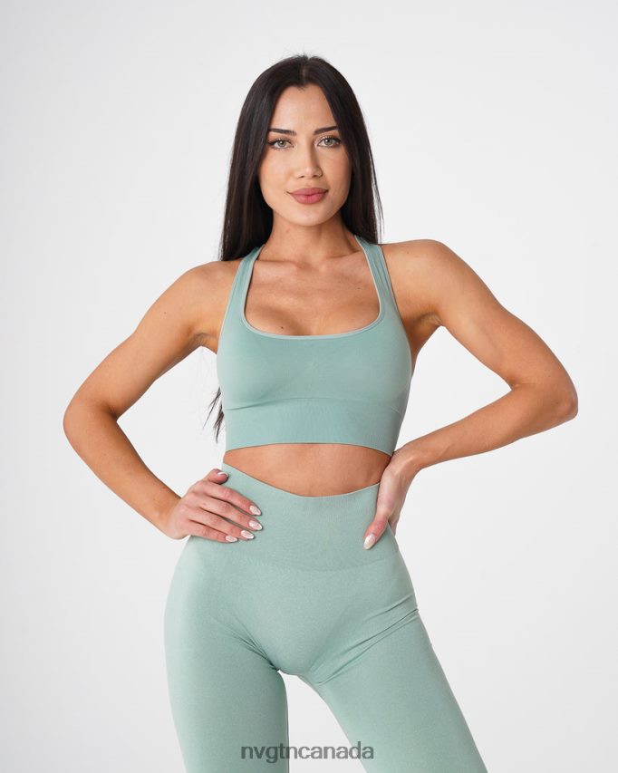 NVGTN Fitness Women Ignite Seamless Bra Sage Green HJXFTJ42