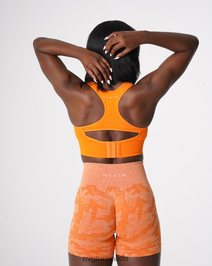 NVGTN Fitness Women Ignite Seamless Bra Tangerine HJXFTJ43