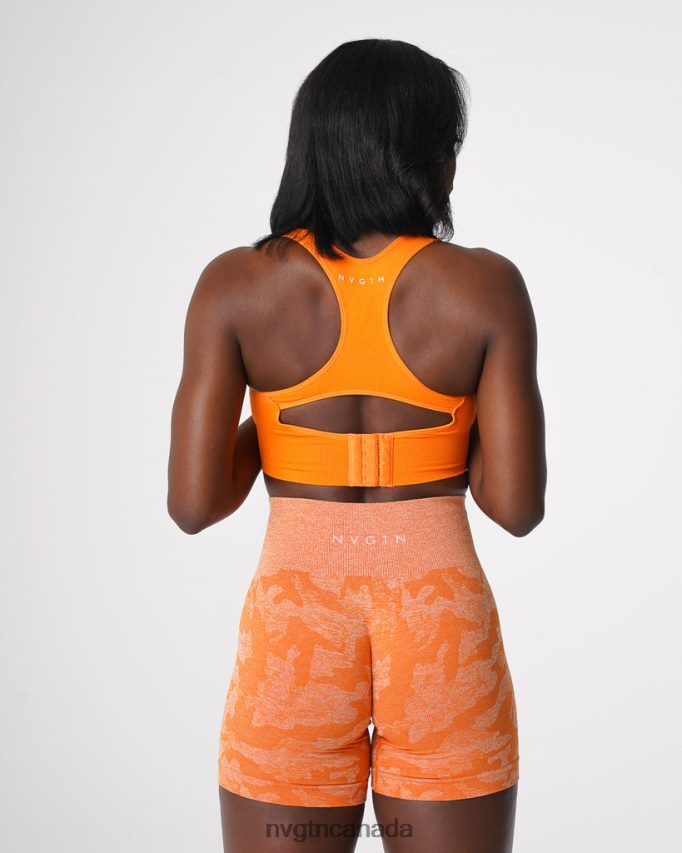 NVGTN Fitness Women Ignite Seamless Bra Tangerine HJXFTJ43