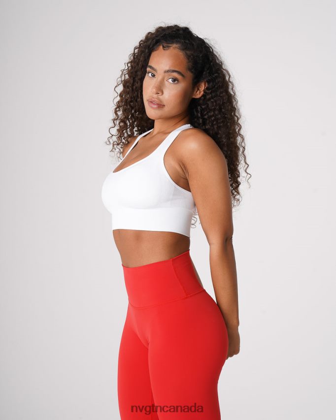 NVGTN Fitness Women Ignite Seamless Bra White HJXFTJ41