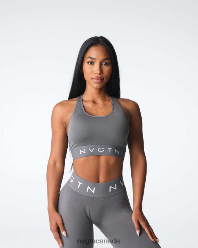 NVGTN Fitness Women Legacy Sport Seamless Bra Charcoal HJXFTJ22