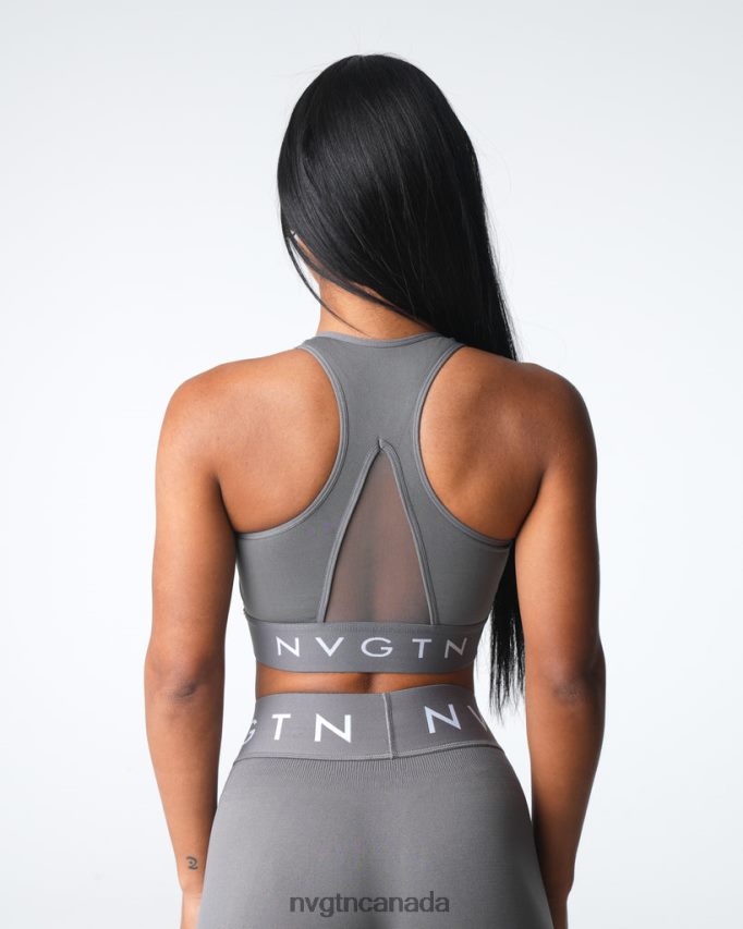 NVGTN Fitness Women Legacy Sport Seamless Bra Charcoal HJXFTJ22