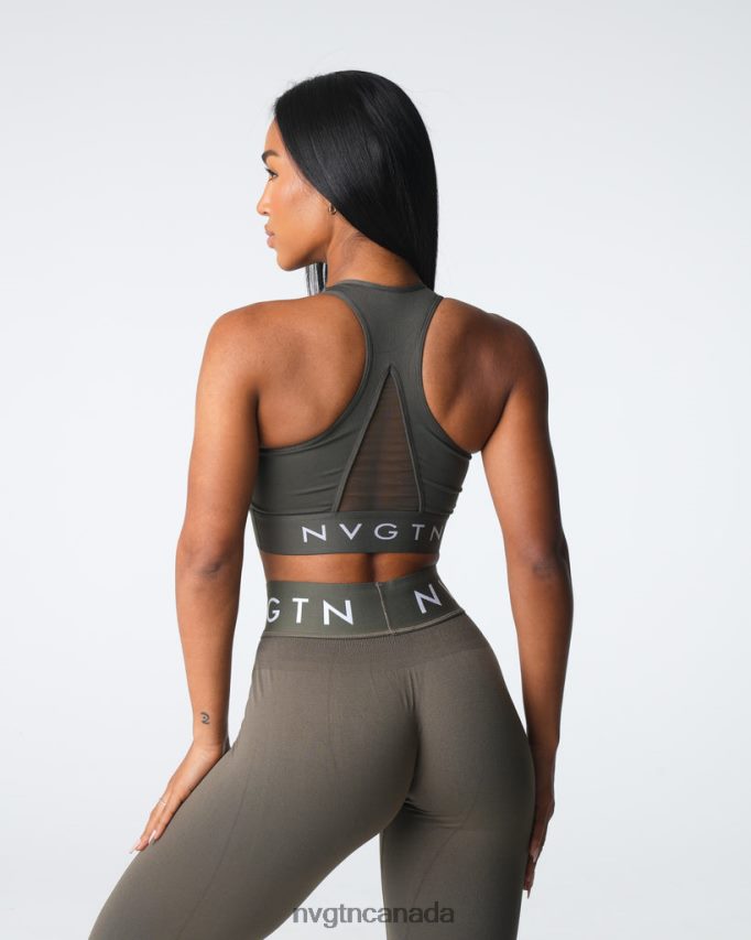 NVGTN Fitness Women Legacy Sport Seamless Bra Olive HJXFTJ23