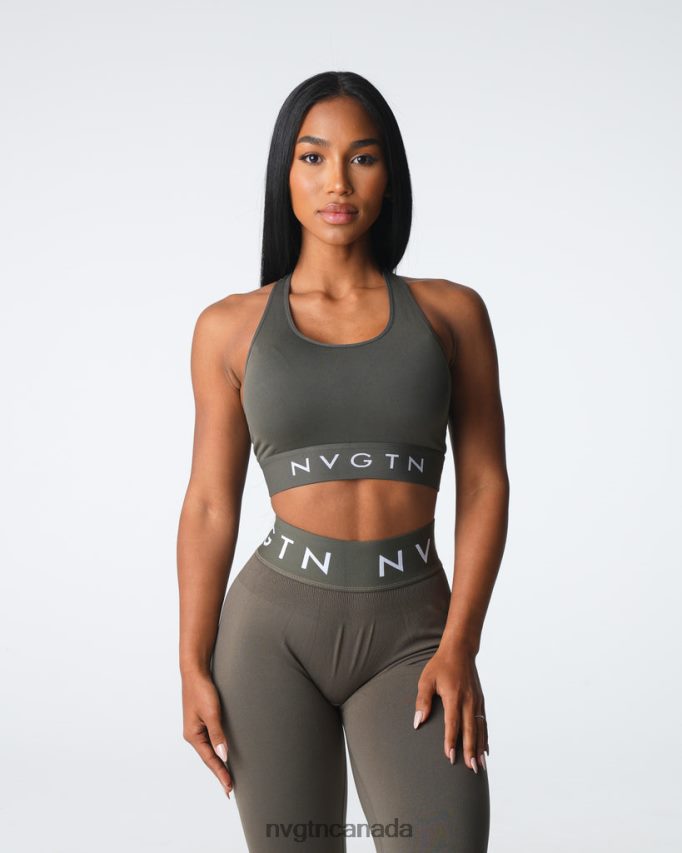NVGTN Fitness Women Legacy Sport Seamless Bra Olive HJXFTJ23